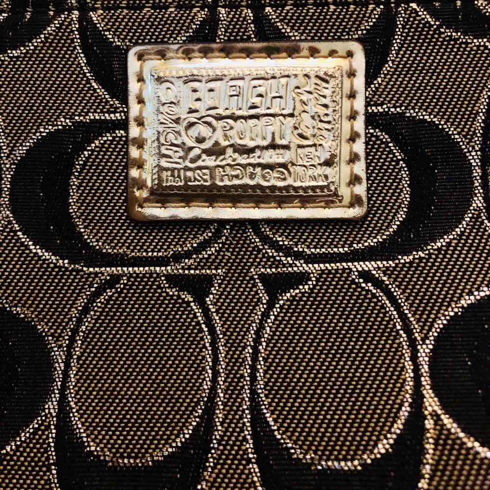 Coach Black + Gold Wristlet